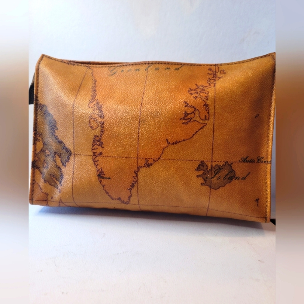 Alviero Martini Classe Brown Leather and PVC Clutch